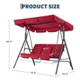 thumbnail image 3 of Columpio de Patio de 3 Asientos – Toldo Ajustable – Marco de Acero – Tela Transpirable – Reposabrazos – 272 kg – Jardín, Piscina y Porche, 3 of 8