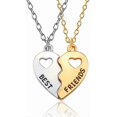 thumbnail image 1 of Best Friends Necklace 2 Pieces Gold & Silver Split Heart Pendant Necklace BFF Friendship Necklace, 1 of 4
