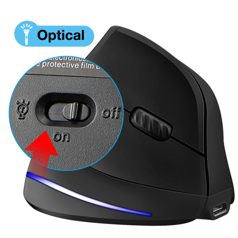 Lefon F35 Wireless Mouse Vertical 2.4G Rechargeable Ergonomic Mouse 2400 DPI Optical Gaming Mice for Computer Laptop PC Mac IOS