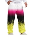 thumbnail image 6 of safuny Men's Pants Comfy Lounge Casual Striped Fashion Full Length Trousers Pajamas For Husband Boyfriend Son Home Clothes Loose Couple Air Conditioning Pants Yellow XL, 6 of 7