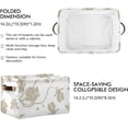 thumbnail image 3 of GZHJMY Vintage Stylized White Color Print Foldable Storage Bin Bedroom/Office Rectangular Canvas Basket 14.2"x10.2", 1 PCS Cube Organizer Boxes with Handles for Books/Clothes/Toys, 3 of 7