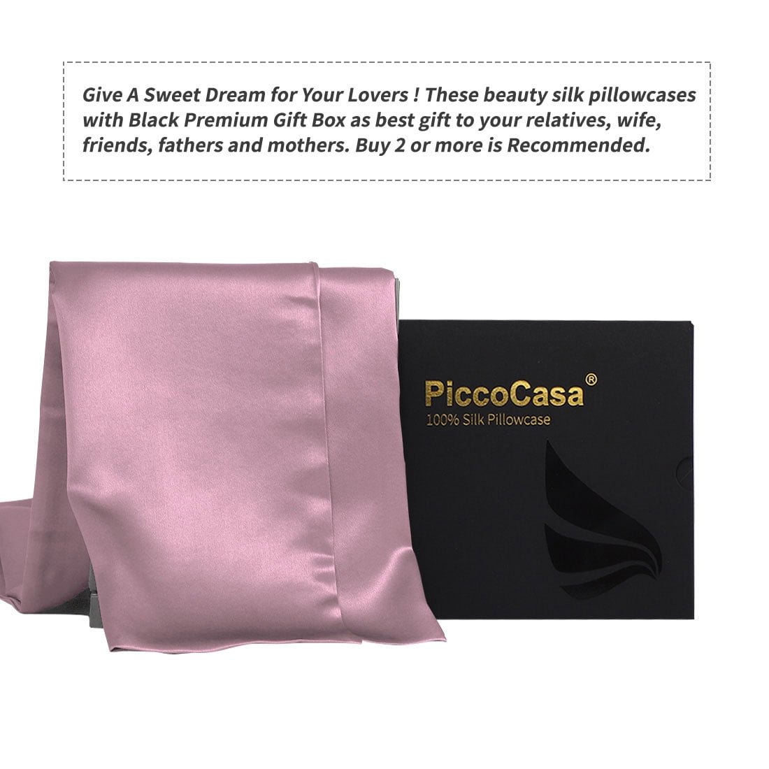 Silk Pillowcase Both Side Silk Care For Hair And Skin With Zipper Mauve Queen