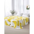 thumbnail image 6 of Yellow Banana Flat Sheet Only Twin Size, Soft Breathable Bed Top Sheets for Mattress, Summer Tropical Fruits Watercolor Luxury Bedding Flat Sheets for Home Hotel Bedroom Bed Protection, 6 of 9