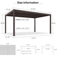 thumbnail image 4 of PURPLE LEAF 13' x 15' Louvered Aluminum Pergola Adjustable Louvre Shade Retractable Hardtop Roof Modern Outdoor Shelter Deck Backyard Garden Bronze, 4 of 10