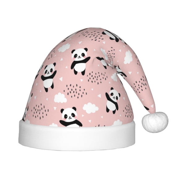 Rateoe Panda Flying in the Sky (2) Santa Hat Confortable Christmas Hat for Christmas Party Favors Fit for Kids