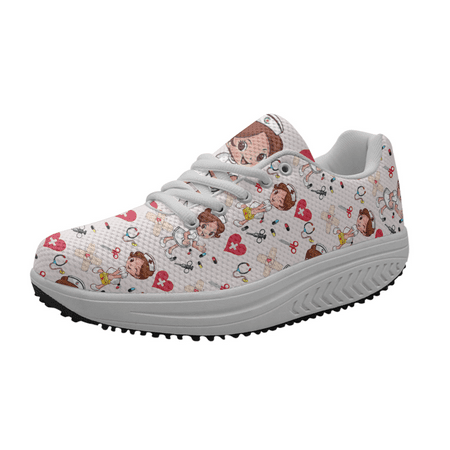 

Beautiful Hospital Doctor Nurse Shoes Outdoor Travel Casual Non-slip Personalized Design Sneakers Lace Up Convenient Footwear