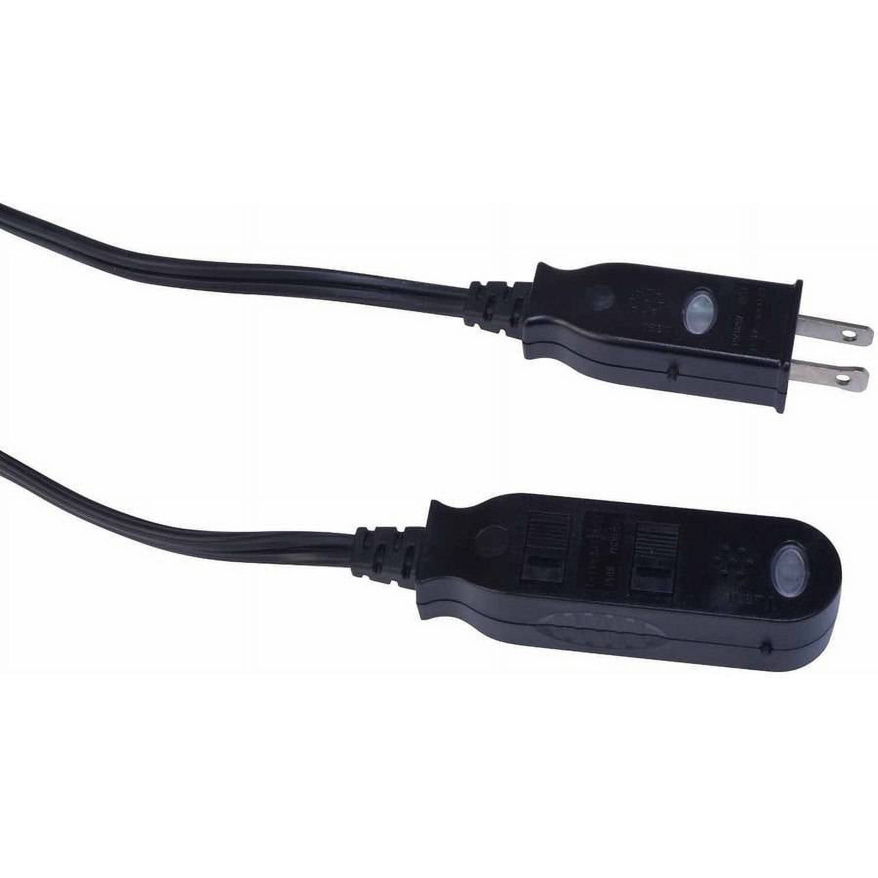SmartCord Safety 3-Outlet Extension Power Cord w/ Heat-Sensing Alarm, Black, 6-Foot