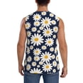 thumbnail image 4 of Kdxio Daisy Floral for Men's Muscle T-shirt,Sleeveless for Workout Running Athletic Gym Lounge Casual, 4 of 7