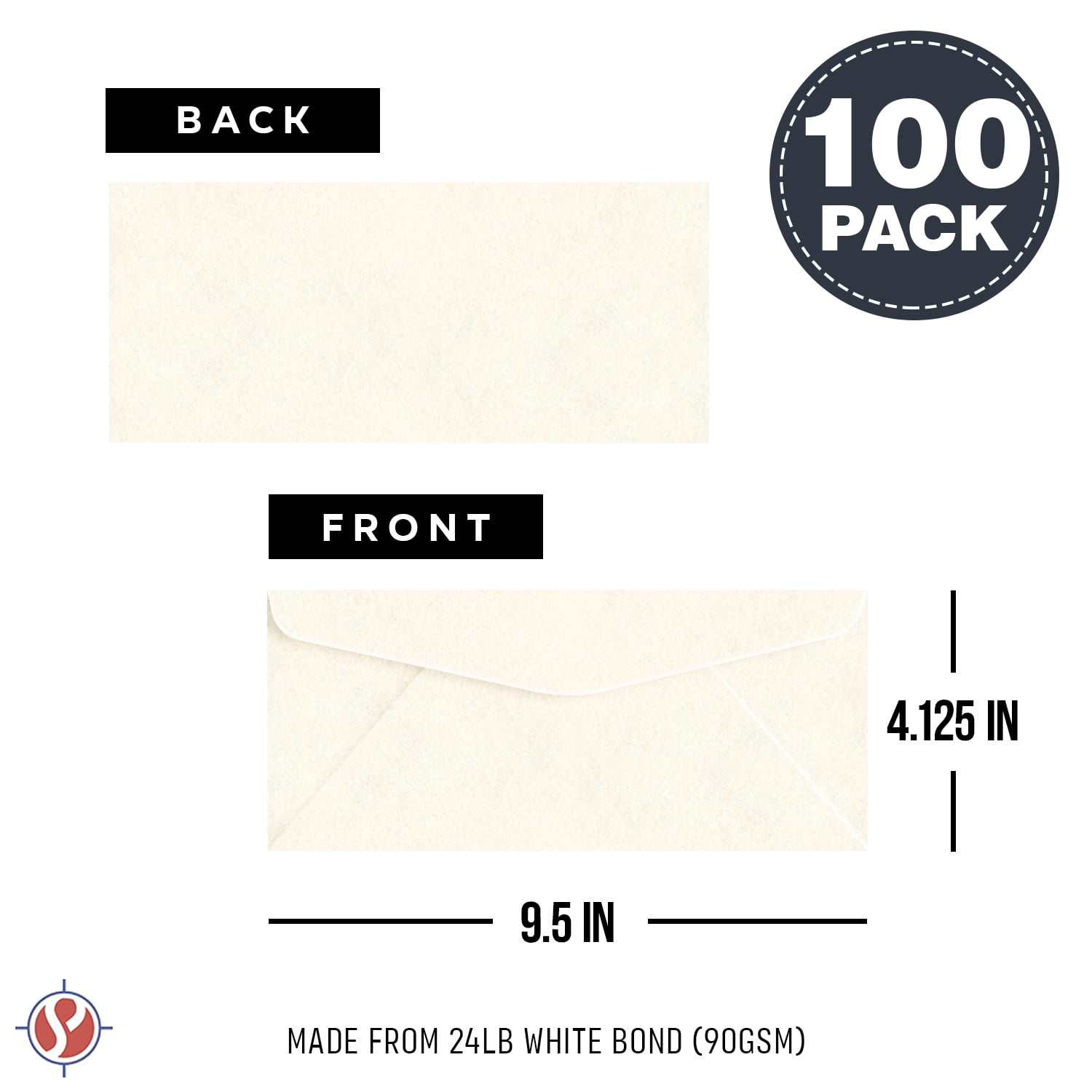 New White #10 Parchment Business Envelopes – Perfect for Invitations, Greetings, Holiday, Office, Invoices, Letters, Mailings | 4 1/8 x 9 1/2 Inches | 100 Per Pack