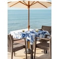 thumbnail image 3 of Outdoor Tablecloth with Umbrella Hole for Patio/Picnic/Party/Camping, Blue Blooms Floral Waterproof Table Cloth Square Cover Washable, Farmhouse Spring Flowers Botanical (54"x 54"), 3 of 8