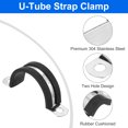 thumbnail image 3 of Uxcell 16Pack 32mm Cable Clamps, Stainless Steel Rubber Cushioned U-Tube Strap Clamp, 3 of 5