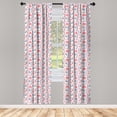 thumbnail image 2 of Ambesonne Modern Boho Curtains, Woman Face Design Lips, Pair of 28"x63", Rose Red White, 2 of 4