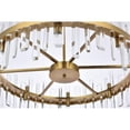 thumbnail image 5 of Maklaine Modern 32" Round Iron and Crystal Chandelier in Satin Gold, 5 of 8