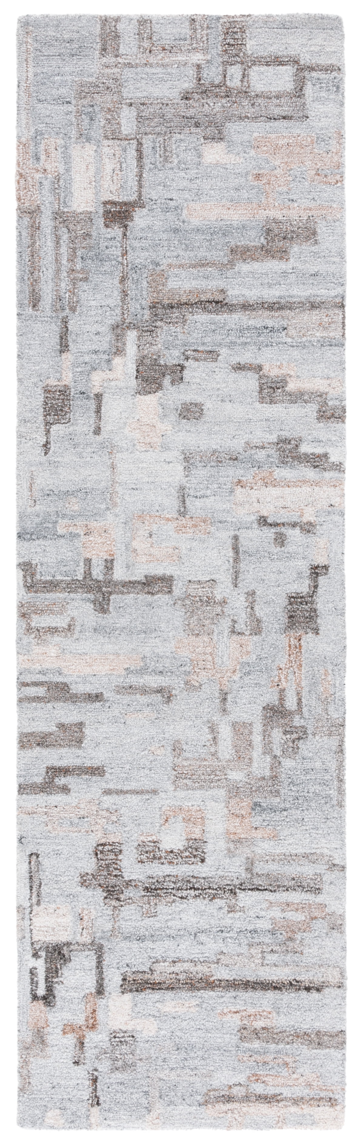 SAFAVIEH Abstract Collin Geometric Runner Rug, Gray/Brown, 2'3" x 8'