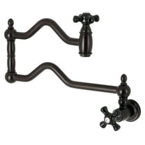 Kingston Brass KS2105PKX Duchess Two-Handle 1-Hole Wall Mount Pot Filler Faucet in Oil Rubbed Bronze
