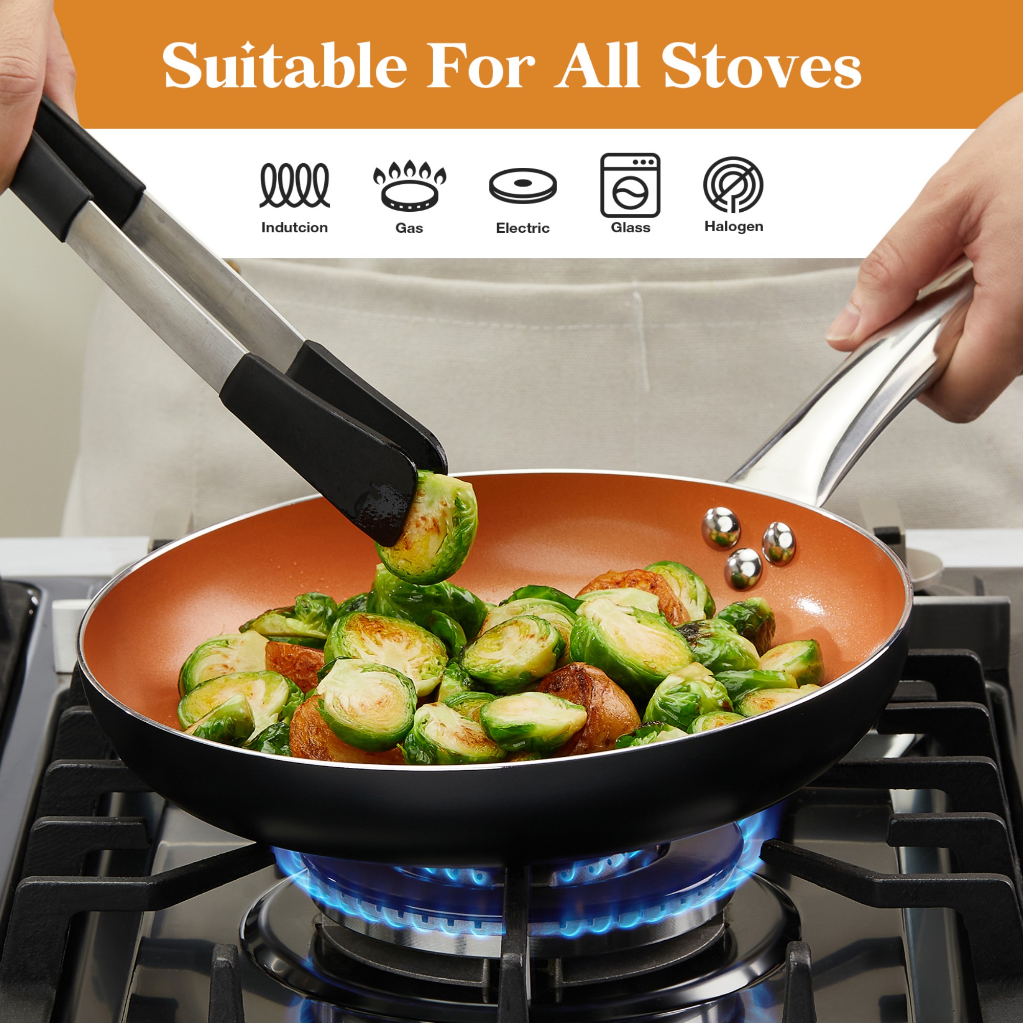 Koch Systeme CS 8" Nonstick Copper Skillet with Lid photo 3