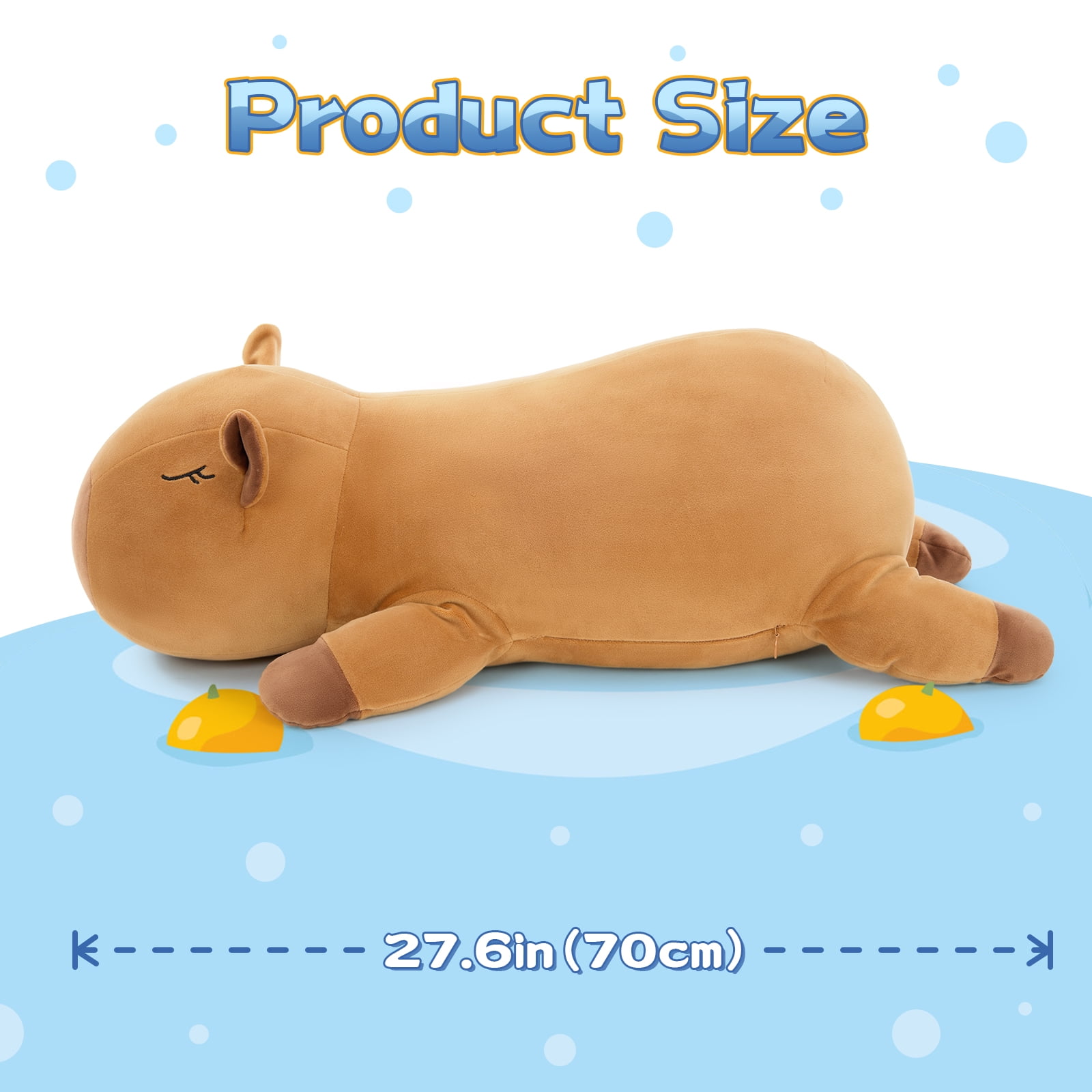 MorisMos 27.6" Weighted Capybara Stuffed Animal 2.65 Lb Giant Capybara Plush Pillow Toy
