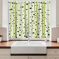 thumbnail image 2 of Ambesonne Aspen Tree Kitchen Curtains, Birch Woods Growth Stems, 55"x39", Yellow Green Black White, 2 of 3