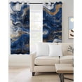 thumbnail image 2 of Blue Marble Blackout Curtains, Light Blocking Print Window Curtains, Modern Minimalist Abstract Fluid Art Thermal Insulated Window Drapes for Living Room Kitchen Cafe 2 Panels, 84"W x 63"L, 2 of 9