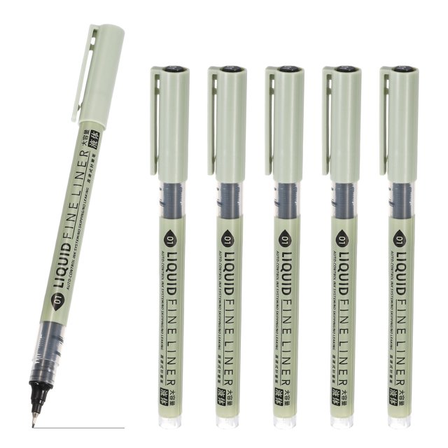 Plumas Fineliner, 6 Piezas Negro 01 0.25mm Marcador Fineliner Tinta Impermeable Plumas de Dibujo de Archivo Suministros de Arte Acuarela