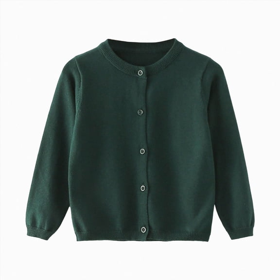 Gibobby Sweater Button Up Knit Cardigan for 0-12 Months 2t 3t Toddler Kids Solid Color Lounge Knitted Sweater Fall Warm Ribbed Knitwear Jacket for Boys Girls(3-4 Years,Dark Green)