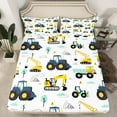 thumbnail image 2 of Homewish Crane Bulldozer Excavator Twin Sheet Sets,Equipped Truck Twin Fitted Sheet,White Yellow 03,Microfiber Bedroom Decor,3pcs, 2 of 7