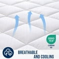 thumbnail image 5 of decorUhome Quilted Fitted Queen Mattress Pad, Elastic Mattress Topper, Cooling Soft Mattress Cover Stretches up to 21” Deep, Machine Washable Mattress Protector (60x80 inch, White), 5 of 10