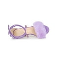 thumbnail image 4 of BLISSFUL STEP Women's Lace Up Heels Faux Fur Stiletto High Heel Sandals Purple 7.5, 4 of 8