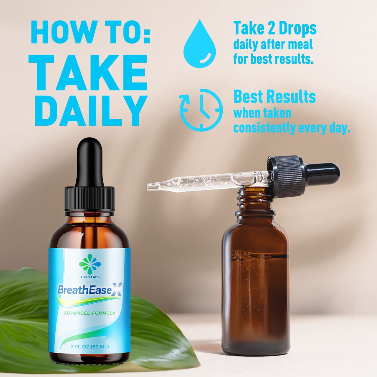 BreathEaseX Respiratory Blend Drops Advanced Formula Lung Support Breath Ease X 60 Servings