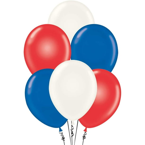 PMU Balloons 17 Inch PartyTex Crystal Patriotic Assorted Premium Helium