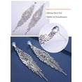 thumbnail image 6 of Silvora Rhinestone Mesh Tassel Earrings for Women Iridescent Crystal Chandelier Long Fringe Dangle Drop Earrings for Daughter Girlfriend Wife Prom Wedding Evening Party, 6 of 7