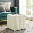 thumbnail image 5 of Modway Contour Tufted Cube Performance Velvet Ottoman in Ivory, 5 of 5