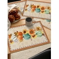 thumbnail image 6 of Fall Placemats Set of 6, Pumpkin Sunflower Placemat for Dining Table Decorations, Washable Cotton Linen Autumn Place Mats, Maple Leaves Table Mats for Kitchen Dinner Thanksgiving Holiday Party Decor, 6 of 6