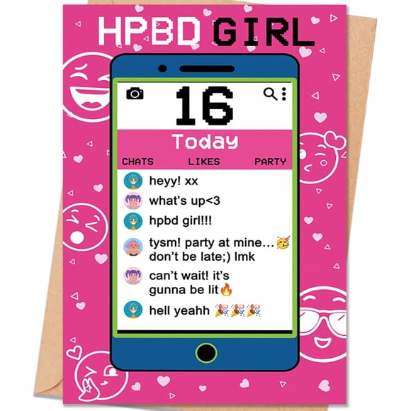 Tarjeta de cumpleaños uugtcard, regalo de 16 cumpleaños para niñas