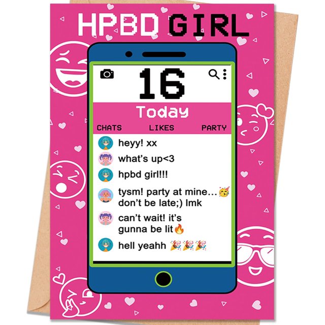 Tarjeta de cumpleaños uugtcard, regalo de 16 cumpleaños para niñas