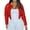 Red, variant on Womens Color Patchwork Leather Sleeve Baseball Jacket Red XXL