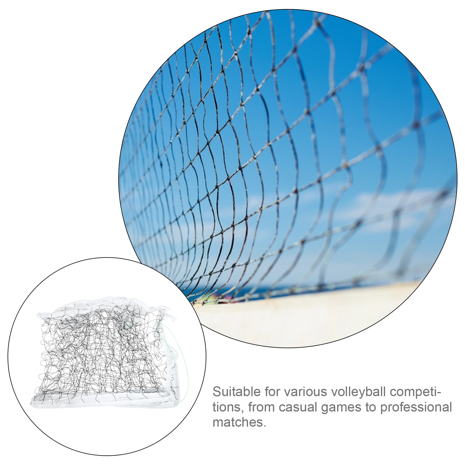 CTIRCHIU Professional Volleyball Net Set, 1 Black Polyethylene Net for Indoor and Outdoor Recreational & Competitive Play