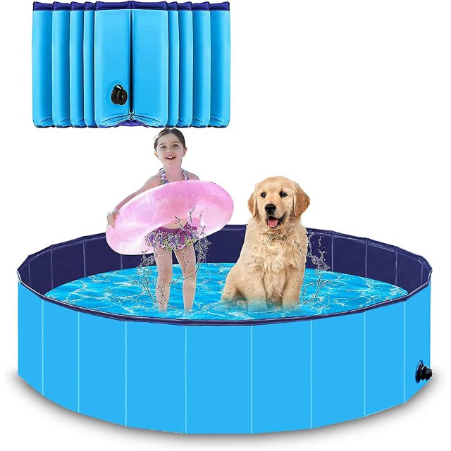 Hundepool Fur Kleine Hunde - Pvc-rutschfest,faltbare Schwimmbecken Hundebadewanne Hund Planschbecken Fr Kinder Und Hunde,80*30cm Tragbar Swimmingpool