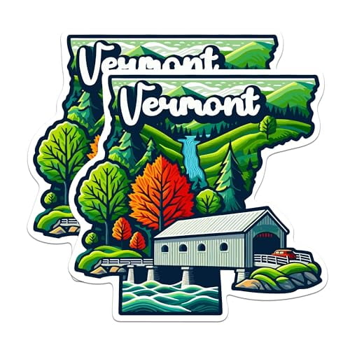 (2 Pack) Vermont State Shape Magnets - VT State Magnet - Choose from 50 States - 5" On Longest Side - Premium Magnet - for Cars, Refrigerators, Toolboxes - Made in USA - MAG1279