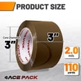 thumbnail image 2 of Ace Pack 3" Wide x 110 Yards Per Roll, 2.0 Mil Thick Heavy Duty Brown Packing Tape Sealing Tape Shipping Tape 6 Rolls, 2 of 6