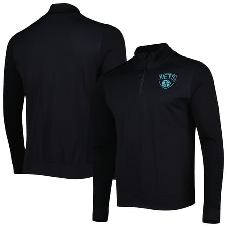 Men s Levelwear Black Brooklyn Nets Nano Engineered Knit Fabric Quarter-Zip Jacket