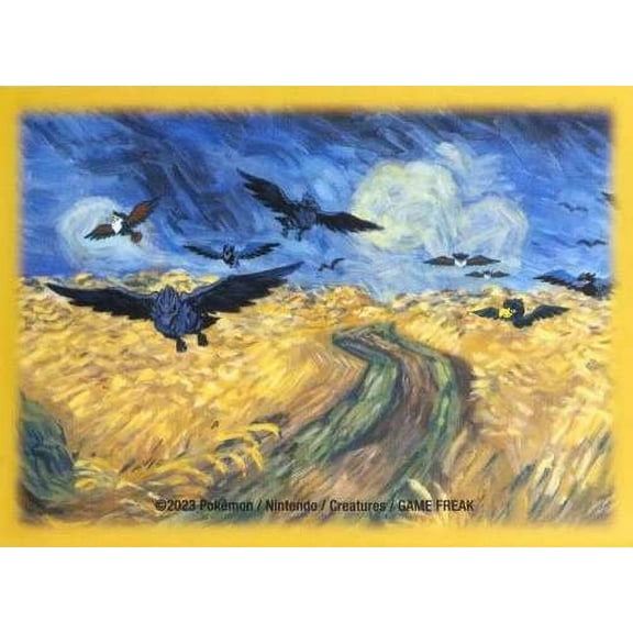 Pokemon Center x Van Gogh Museum Corviknight Inspired by Wheatfield with Crows Card Sleeves