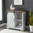 thumbnail image 3 of Walker Edison Sliding Barn Door 32" Engineered Wood Buffet Table in White, 3 of 9