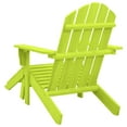 Adirondack garden chair with footrest solid fir green