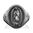 thumbnail image 4 of Our Lady of Guadalupe Signet Ring For Men , Guadalupe Christian Sterling Silver Ring, Virgin Mary Ring, Family Ring, Christian Men Gift, 4 of 5