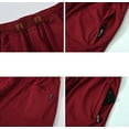thumbnail image 4 of Tyhengta Mens Shorts Casual Drawstring Zipper Pockets Elastic Waist Winered 40, 4 of 8