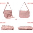 thumbnail image 3 of Retro Crochet Crossbody Shoulder Bag for Women Woven Fringe hobo bags Summer Beach Handmade Purse, 3 of 8