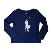 Ralph Lauren NAVY BLUE Polo Girls Big Pony T Shirt, US 4/4T