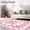 thumbnail image 2 of ODIKA 2'x3' Machine Washable Non-Slip Area Rug, Luxurious Floral Medallion Swirl Decorative Accent High Traffic Rug, Pink, 556573, 2 of 7