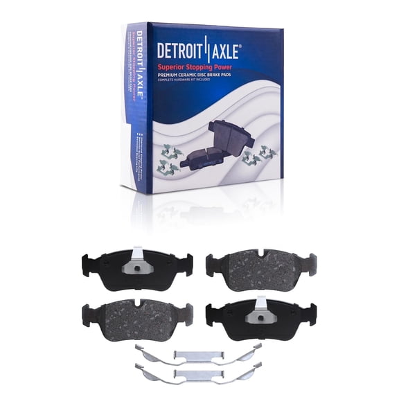 Detroit Axle - Front Brake Pads for BMW 318i 318is 318ti 320i 323Ci 323i 323is 325Ci 325i 325xi 328Ci 328i 328is Z3 Z4, Ceramic Brake Pads w/Hardware Replacement